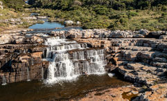 Guests can swim at a number of nearby waterfalls when staying at GweGwe Beach Lodge in the Mkambati Nature Reserve, South Africa.