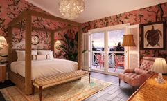 A guestroom at Harbour Island's Coral Sands Hotel, which will undergo a restoration.