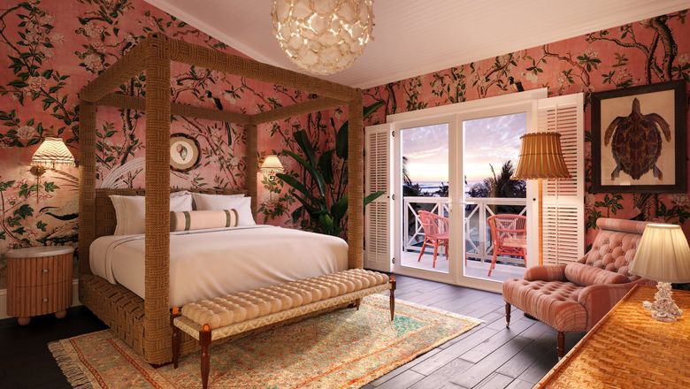 A guestroom at Harbour Island's Coral Sands Hotel, which will undergo a restoration.