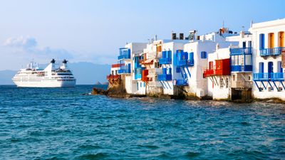 A cruise ship near Mykonos.