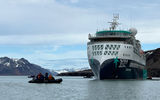 Guests head out on a Zodiac excursion from the Sylvia Earle.