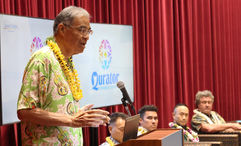 Hawaii Tourism Authority (HTA) board chair Muffi Hannemann discussed Hawaii’s new Qurator tourism business certification program at a June 26 press conference in Honolulu.