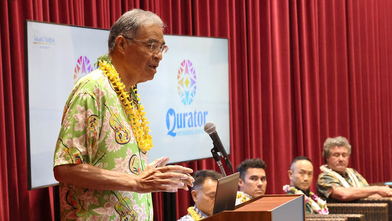 Hawaii Tourism Authority (HTA) board chair Muffi Hannemann discussed Hawaii’s new Qurator tourism business certification program at a June 26 press conference in Honolulu.