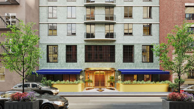 A rendering of the main entrance of The Manner hotel, which is on track to debut this September in New York's SoHo neighborhood