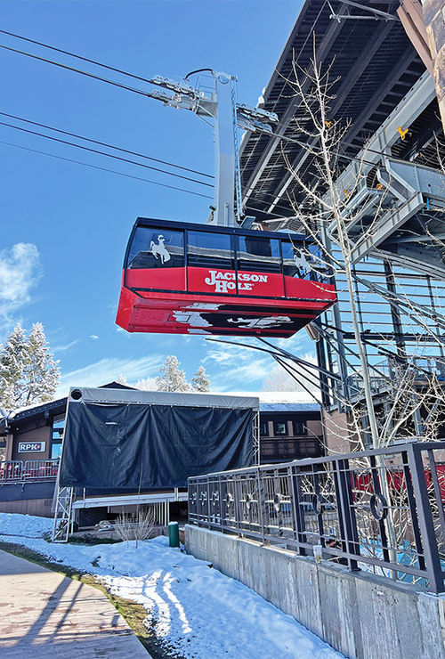 The Aerial Tram at Jackson Hole Mountain Resort carries skiers up to the highest point in the resort.