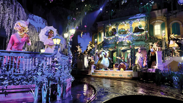 The finale scene in Tiana’s Bayou Adventure.