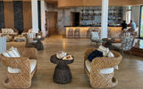 The lobby at the Sandals Saint Vincent and the Grenadines showcases the property's luxe, boho-chic aesthetic.