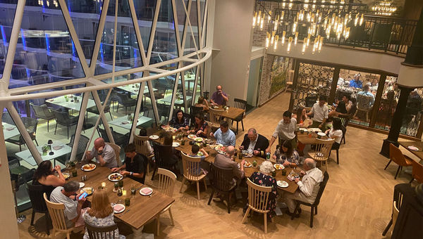 The two-deck Giovanni’s Italian Kitchen and Wine Bar faces out toward the Boardwalk neighborhood and has tables for al fresco dining.