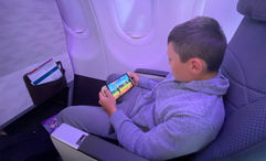 Playing on a Nintendo Switch using Hawaiian Airlines’ SpaceX Starlink satellite Wifi on a flight from San Diego to Maui.